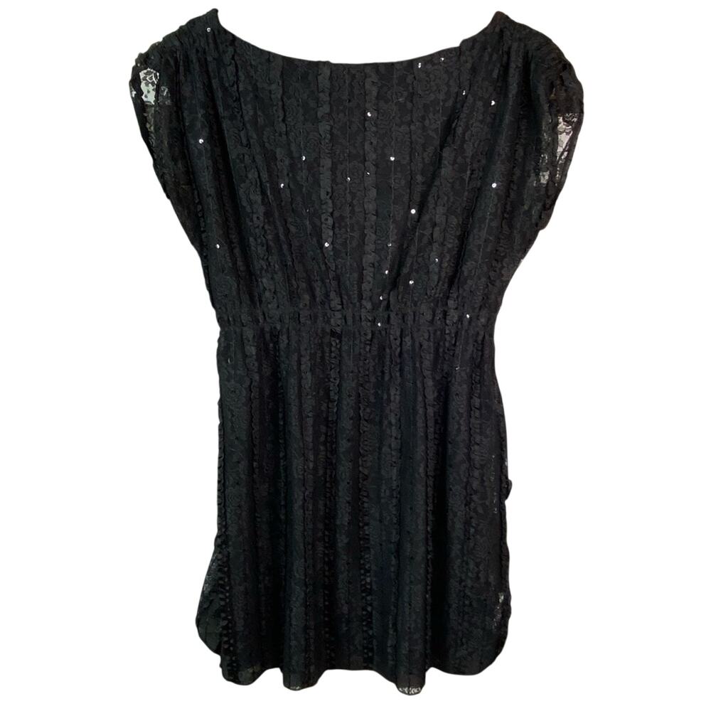 Style & Co Black Lace Sparkle Cap Sleeve Tunic Women's Size Medium - Picture 7 of 7